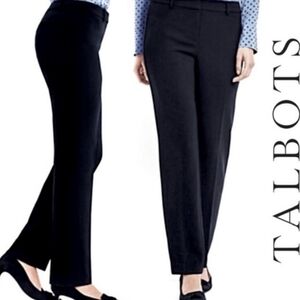 Talbots Women's Black Heritage Lined Linen Blend Lightweight Casual Pants Size 8